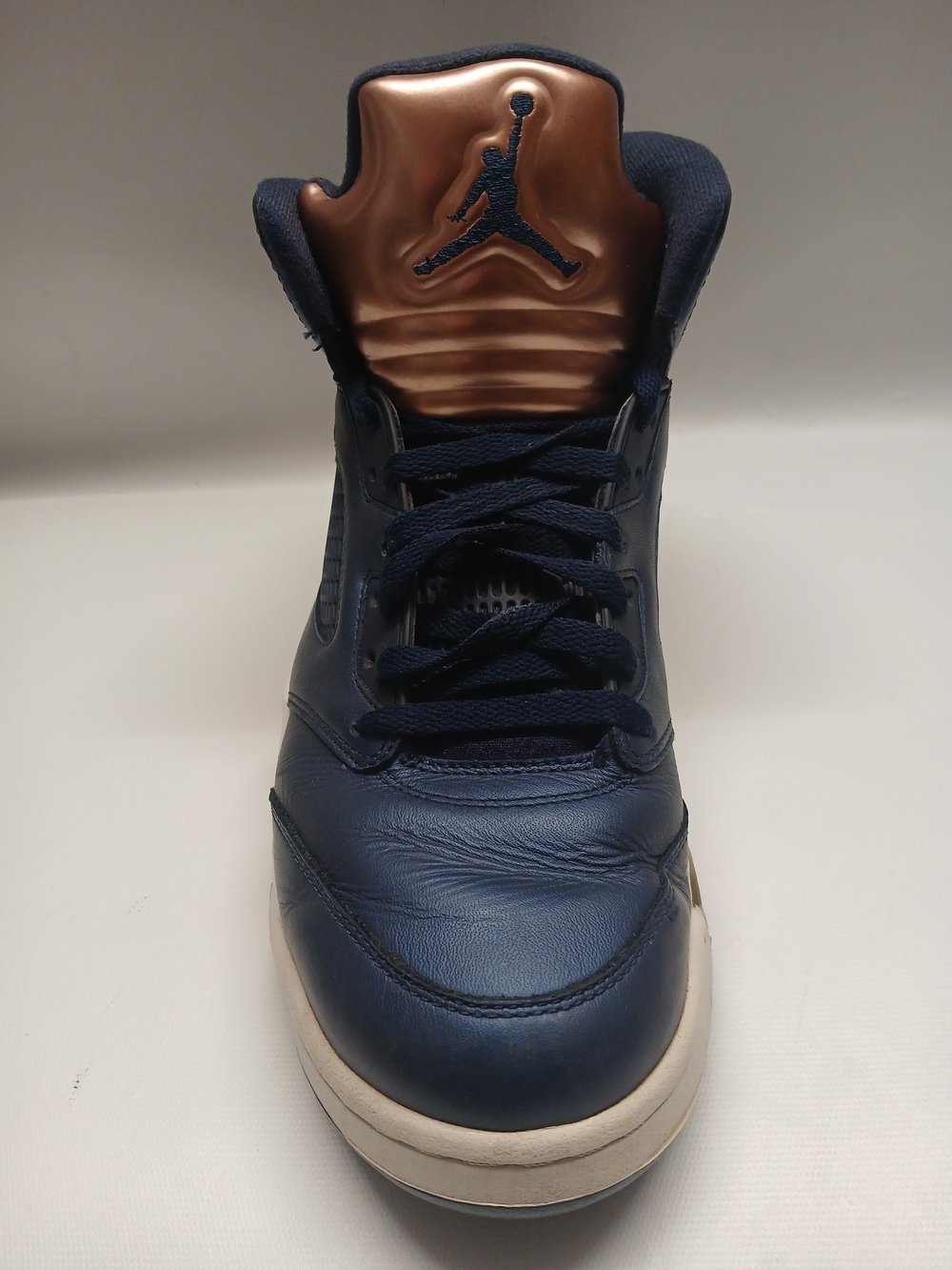 Nike Air Jordan V5 Retro Men's Bronze/Obsidian   Navy Blue  Sneaker.